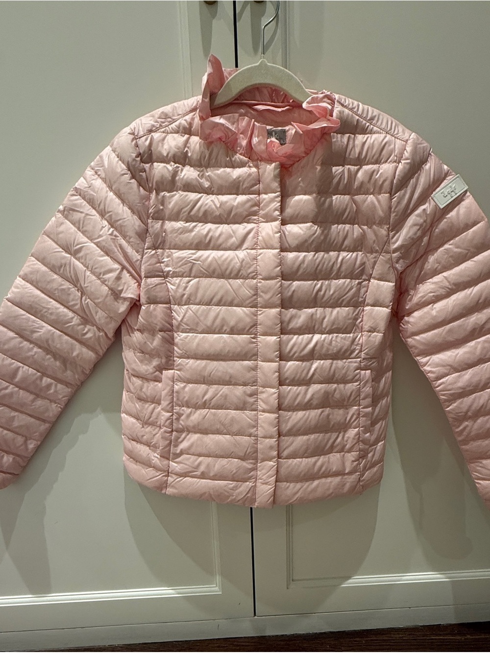 Liquido Light Pink Quilted Puffer Jacket for Kids